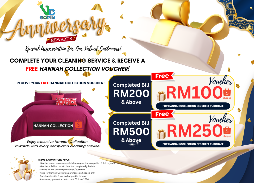 Gopin Cleaning Services Anniversary Reward Voucher Promotion - Free Hannah Collection Voucher Malaysia
